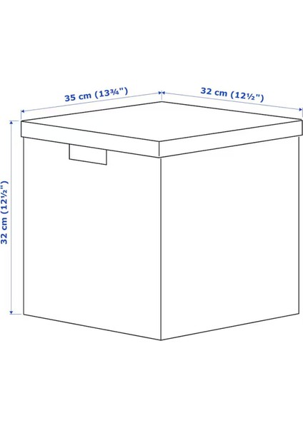 Beyaz 32X35X32 cm Kapaklı Saklama Kutusu, Şık ve Kullanışlı Depolama Çözümü fırsatları