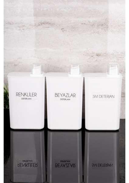 3'lü Kendinden Ölçekli Deterjanlık Kutuları Seti, Renkli ve Beyaz, 3000ML fırsatları