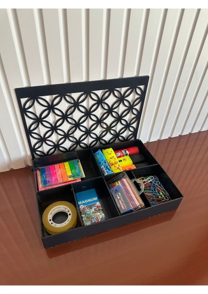 6 Bölmeli Çok Amaçlı Çay Kahve Bitki Çayı Standı, Siyah, Düzenleyici ve Pratik Kutu fiyatları