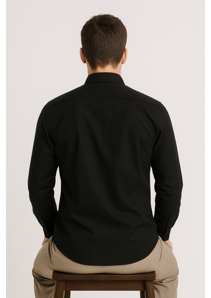 Erkek Uzun Kol Armurlu Slimfit Gömlek modelleri
