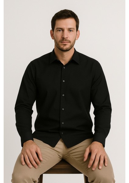 Erkek Uzun Kol Armurlu Slimfit Gömlek fırsatları