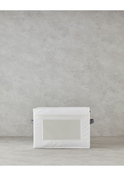 Beyaz ve Yeşil Polyester Saklama Kutusu, Şık ve Kullanışlı Depolama Çözümü