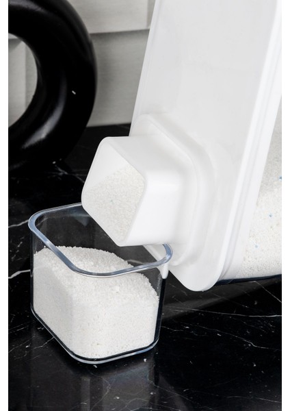 4'lü Kendinden Ölçekli Deterjan Saklama Kabı Renkli ve Beyaz Set fiyatları