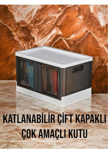 Katlanabilir Iki Kapaklı Çok Amaçlı Düzenleyici Kutu, Gri