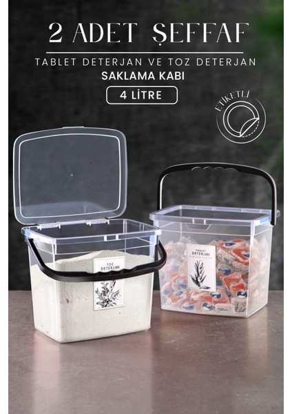 Turuncu 2'li Kare Toz Tablet Saklama Kutusu, Kulplu, 4 Litre, Pratik ve Şık Tasarım