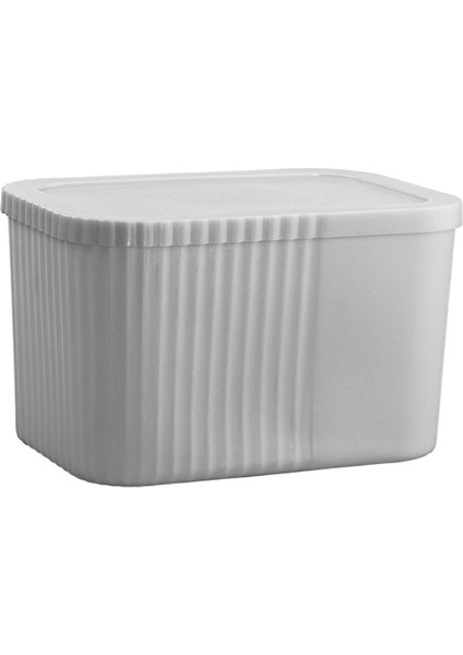 Beyaz Çok Amaçlı Kapaklı Saklama Kutusu 6 Litre, Mutfak, Banyo ve Makyaj Için Ideal
