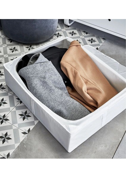 Beyaz Fermuarlı Düzenleme Kutusu 63X53X19 Cm, Polyester Hurç, Saklama Çözümü modelleri