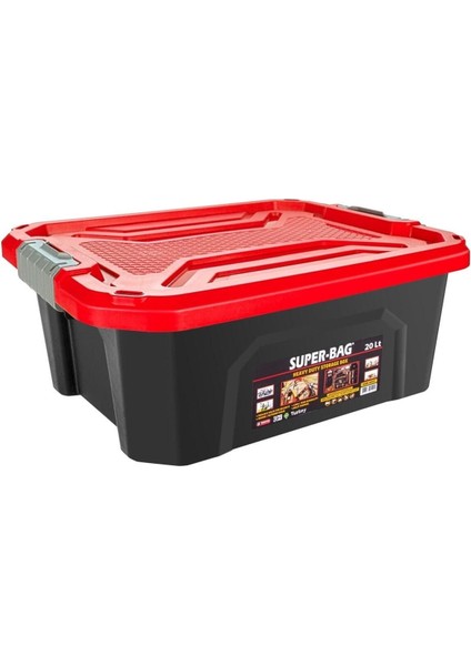 Renkli Kapaklı Saklama Kutusu, 30 Lt, Pratik ve Şık Depolama Çözümü