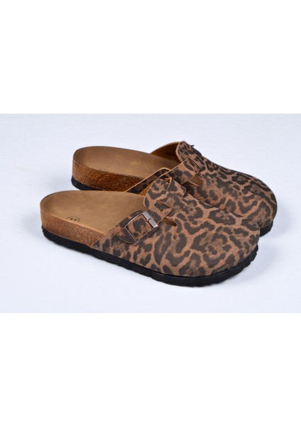 Leopar Mantar Tabanlı Boston Birkens Günlük Sabo 59463 Günlük Terlik