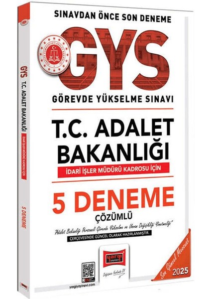 2025 T.c Adalet Bakanlığı Idari Işler Müdürü Kadrosu Için Çözümlü 5 Deneme