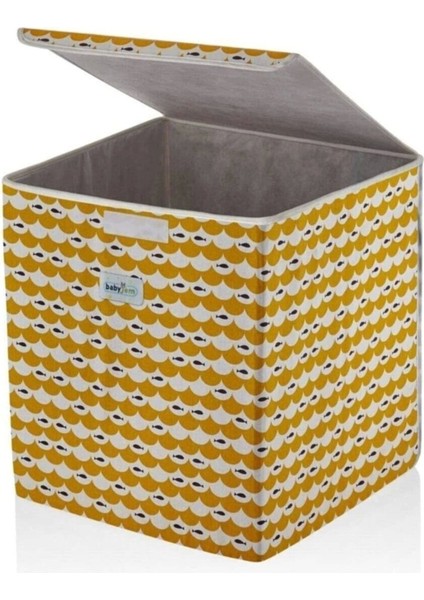 Katlanabilir Oyuncak Kutusu 40X43 Cm, Kahverengi Balık Desenli, Şık ve Pratik Depolama
