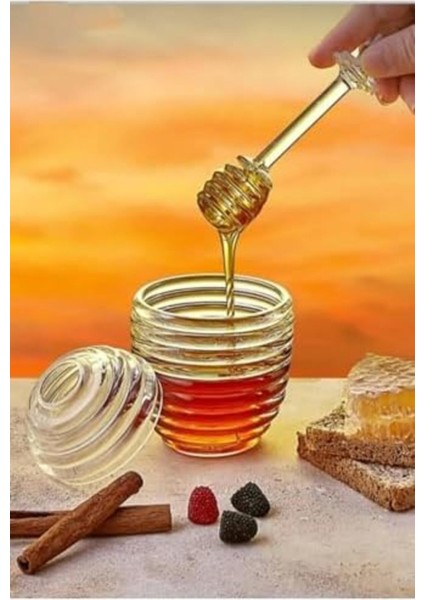 Renkli Şık Akrilik Bal ve Reçel Kavanozu, Kaşıklı, Kovan Tasarımı fiyatları