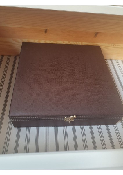 Kahverengi ve Siyah 10 Gözlü Şık Takı ve Saat Kutusu, Organize ve Şık Saklama. indirimleri