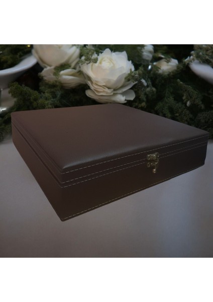 Kahverengi ve Siyah 10 Gözlü Şık Takı ve Saat Kutusu, Organize ve Şık Saklama.