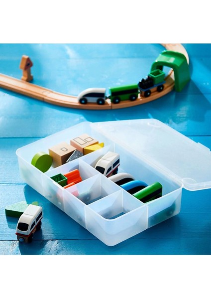 Turuncu Kapaklı Bölmeli Saklama Kutusu 2'li 34X21X8 cm fiyatları