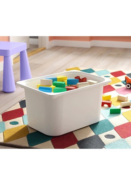 Beyaz Çocuk Odası Eşya ve Oyuncak Saklama Kutusu 42X30X23 cm