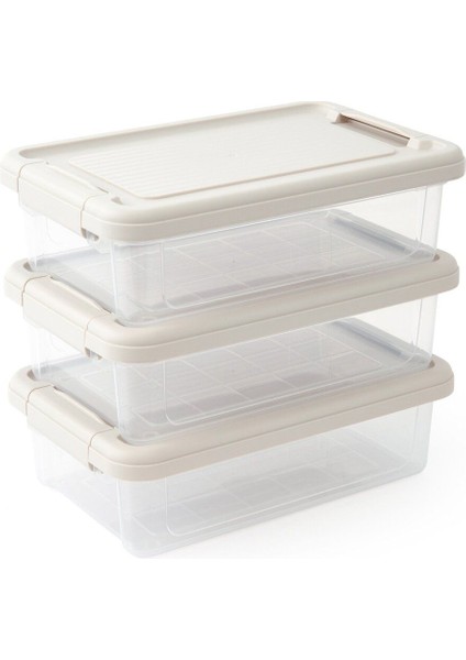 3'lü 9 Lt Kilitli Saklama Kutusu, Dayanıklı ve Şık Depolama Çözümü modelleri