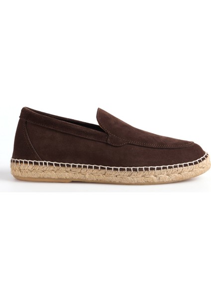 Deri Kahve Erkek Espadril Mocasın Lıso