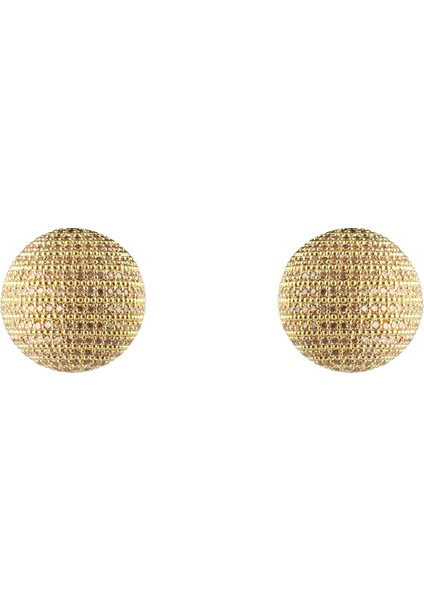 Bej - Altın Küpe Disco Champagne Earrings