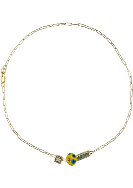 Sarı - Altın Kolye Rota Necklace