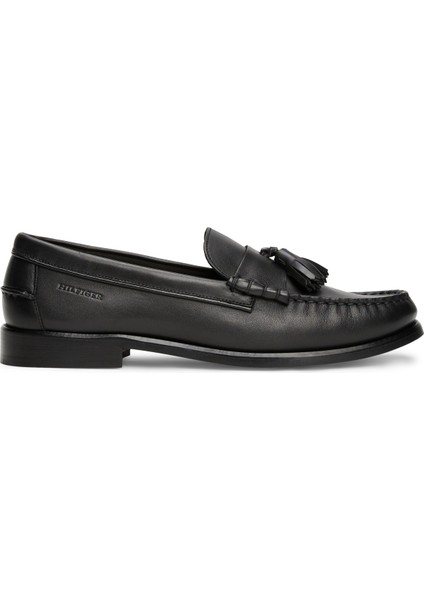 Siyah Erkek Klasik Ayakkabı Hılfıger Tassel Lth Loafer