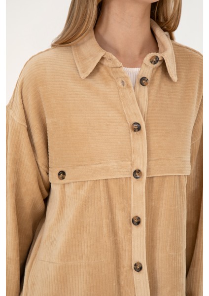 Kadın Kum Gömlek Örme 50272140-VR085
