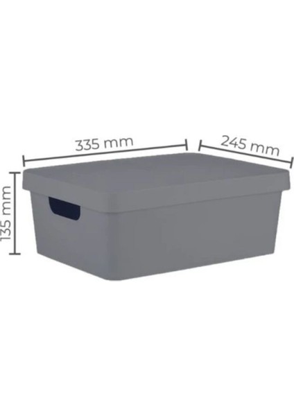 10 Lt Kapaklı Düzenleyici Kutu 3'lü Set, Antrasit ve Gri Renk Seçenekleri modelleri