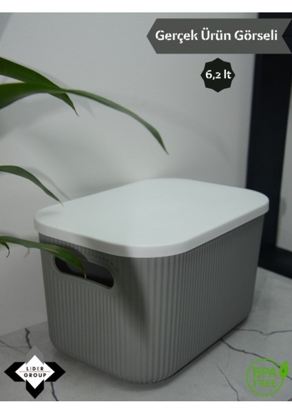 Renkli 3'lü Çok Amaçlı Saklama Kutusu, Düzenleyici Set, 6 Lt