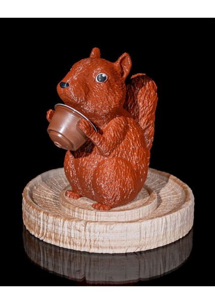 Büyük Boy Sincap Kahve Kapsül Tutucu 19 Cm, Kahverengi, Şık ve Kullanışlı Tasarım fiyatları