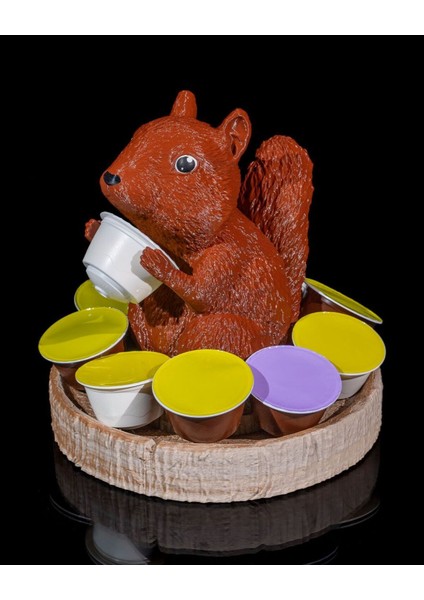 Büyük Boy Sincap Kahve Kapsül Tutucu 19 Cm, Kahverengi, Şık ve Kullanışlı Tasarım