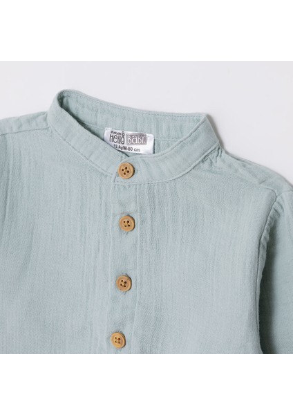 Erkek Bebek Gömlek Hakim Yaka Uzun Kol modelleri