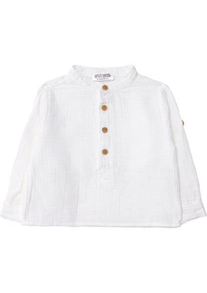 Erkek Bebek Gömlek Hakim Yaka Uzun Kol