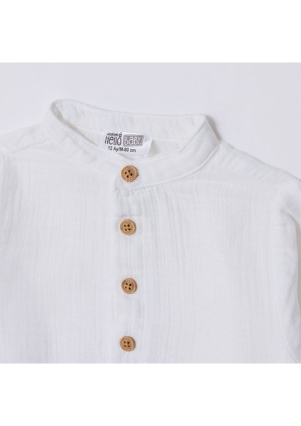 Erkek Bebek Gömlek Hakim Yaka Uzun Kol modelleri