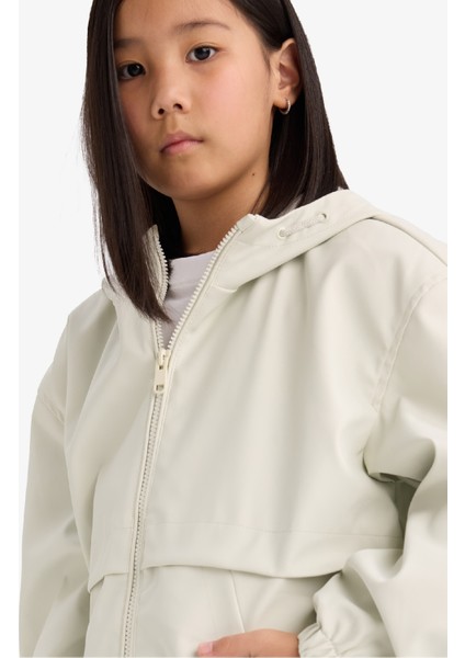 Kız Çocuk Su Geçirmez Kapüşonlu Fermuarlı Yağmurluk E0058A825AU fırsatları