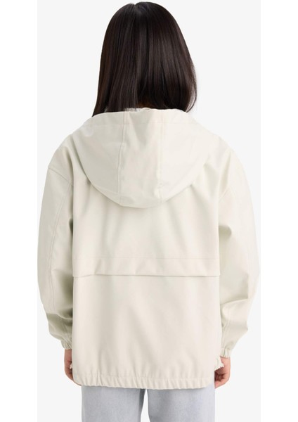 Kız Çocuk Su Geçirmez Kapüşonlu Fermuarlı Yağmurluk E0058A825AU