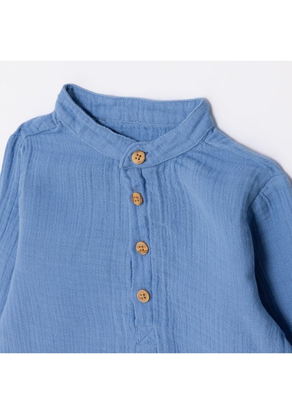 Erkek Bebek Gömlek Hakim Yaka Uzun Kol modelleri