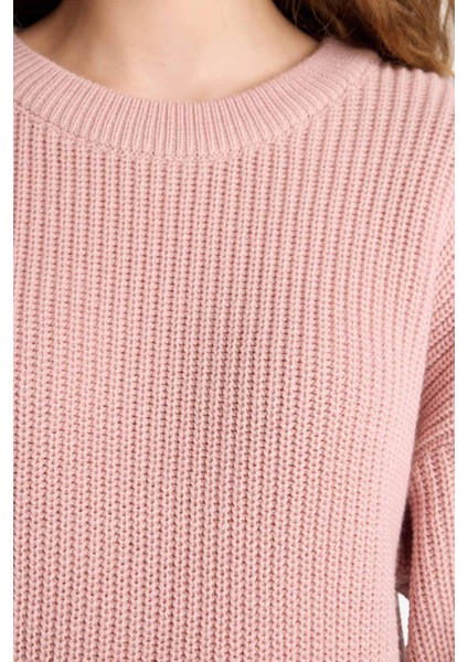 Regular Fit Bisiklet Yaka Selanik Kumaş Basic Düz Triko Kazak H6905AZ25WN indirimleri