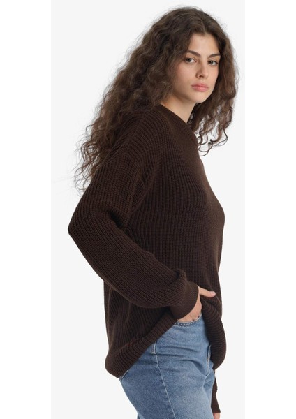 Regular Fit Bisiklet Yaka Selanik Kumaş Basic Düz Triko Kazak H6905AZ25WN fırsatları