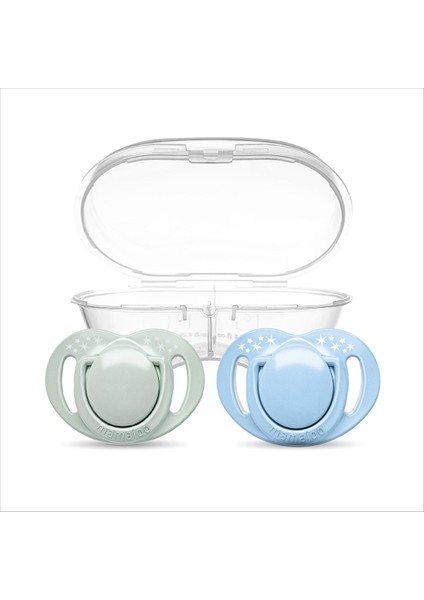 Ortodontik Silikon Emzik 2'li Powder Green&blue 0+ Ay (Sterilizasyon/saklama Kutulu)