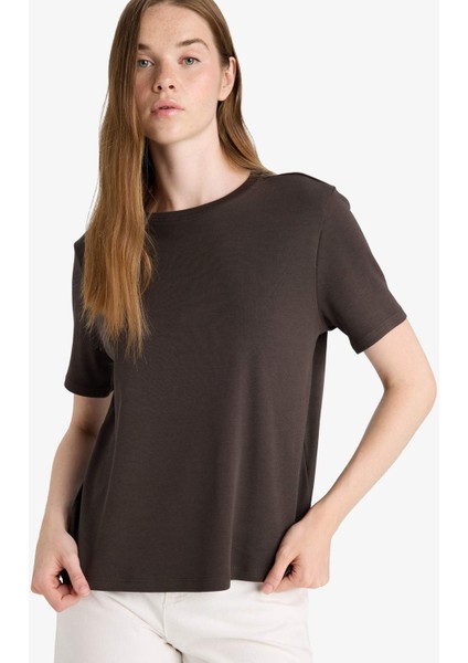 Regular Fit Bisiklet Yaka Kısa Kollu Tişört D7579AX25AU