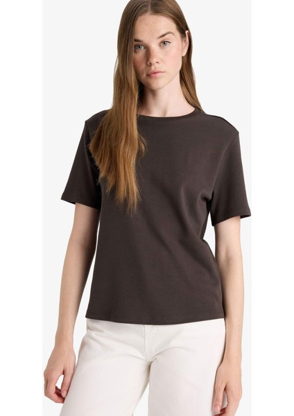 Regular Fit Bisiklet Yaka Kısa Kollu Tişört D7579AX25AU modelleri