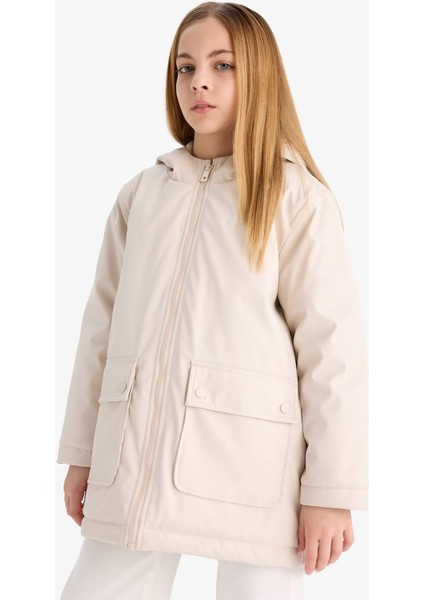 Kız Çocuk Su Geçirmez Kapüşonlu Fermuarlı Yağmurluk C5228A825AU modelleri