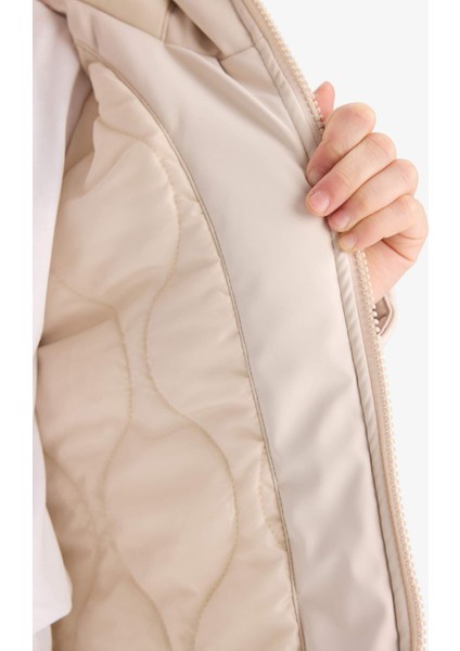 Kız Çocuk Su Geçirmez Kapüşonlu Fermuarlı Yağmurluk C5228A825AU