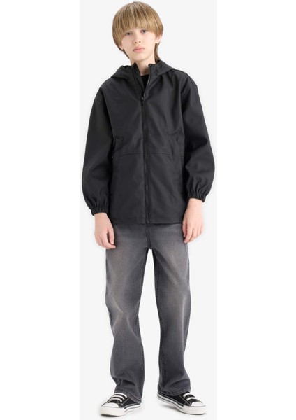 Erkek Çocuk Su Geçirmez Kapüşonlu Fermuarlı Yağmurluk E7369A825AU fiyatları
