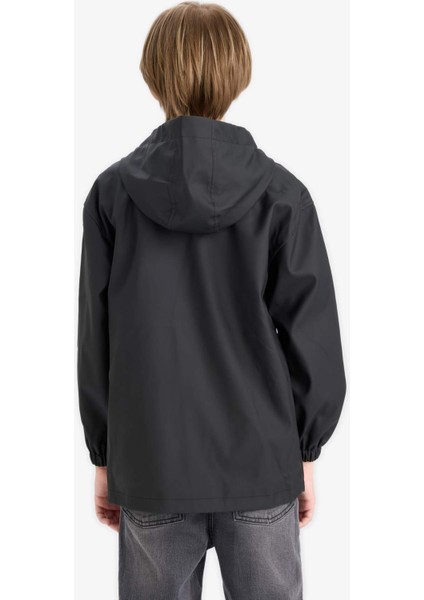 Erkek Çocuk Su Geçirmez Kapüşonlu Fermuarlı Yağmurluk E7369A825AU