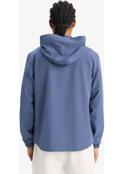 Fit Su İtici Regular Fit Kapüşonlu Fermuarlı Yağmurluk E9218AX25AU