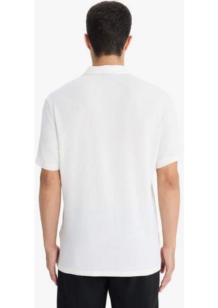 Modern Fit Polo Yaka Penye Kısa Kollu Gömlek C4125AX25SM