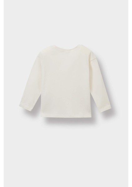 Kız Bebek Bisiklet Yaka Uzun Kollu Tişört E8355A525AU modelleri