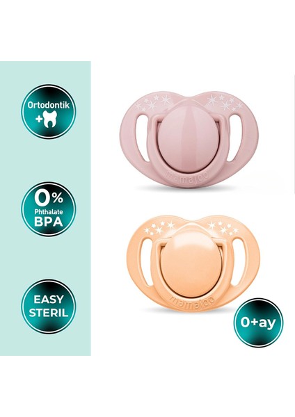 Ortodontik Silikon Emzik 2'li Powder Pnk & Blush 0+ Ay (Sterilizasyon/saklama Kutulu) fiyatları