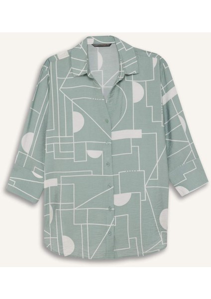 Regular Fit Desenli Uzun Kollu Gömlek C3818AX25SP